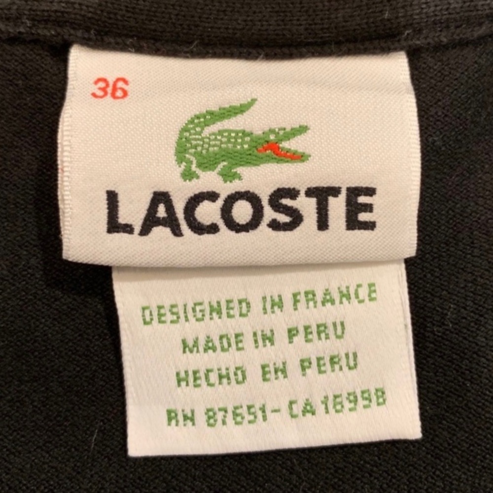 ❌SOLD❌LACOSTE Black Slim Fit Short Sleeve Pique Po - Picture 7 of 8